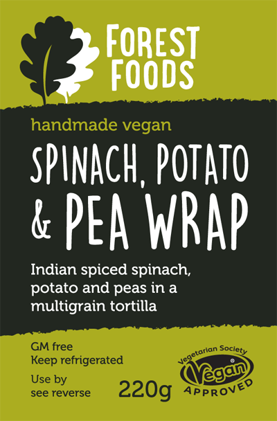 Spinach Potato & Pea Wrap